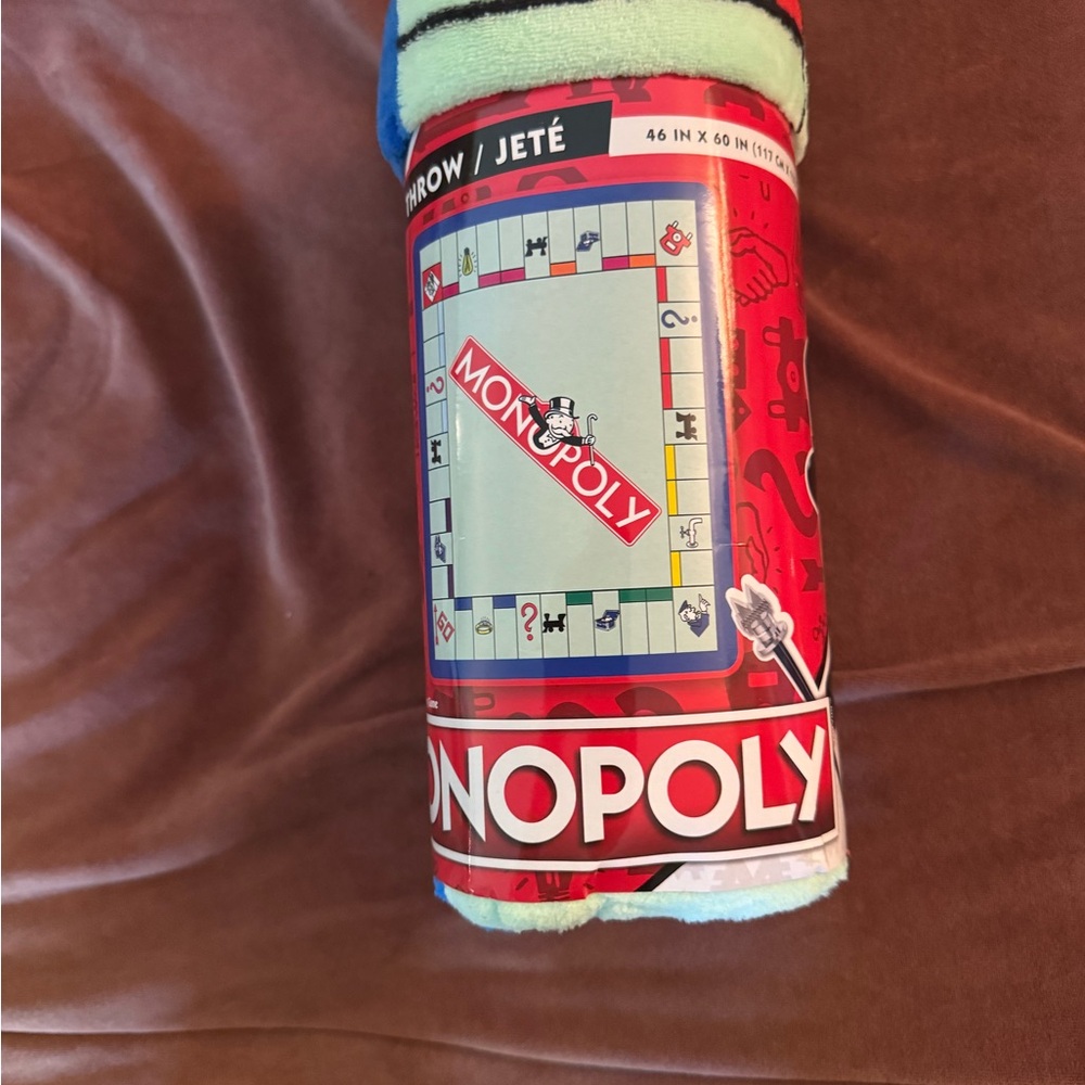 Monopoly Board Game Plush Soft Fleece Throw Blanket